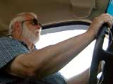 a man driving with a cataract